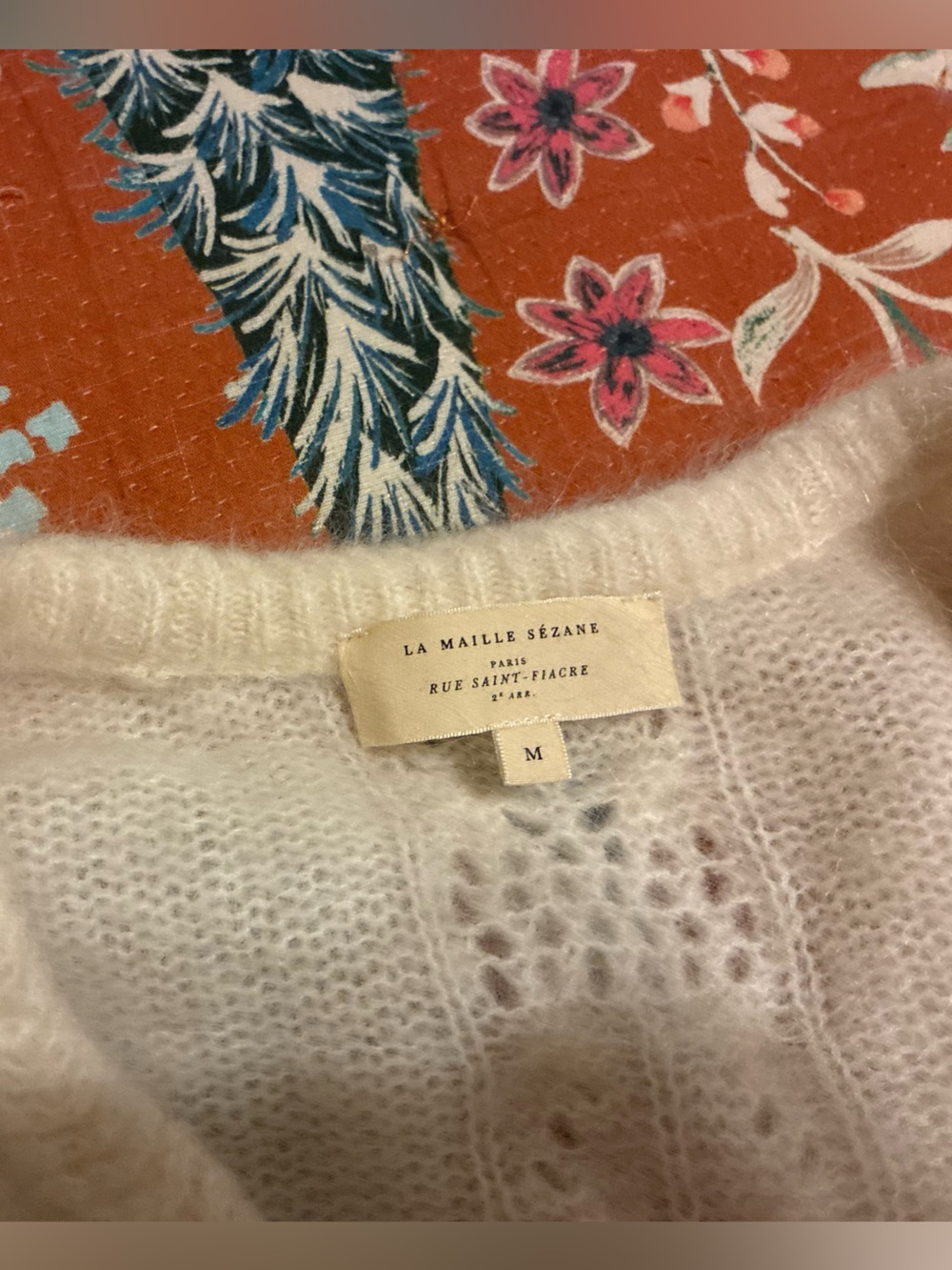 Sezane Cream Knit Button-Front Women’s Cardigan Sweater - Picture 2 of 4